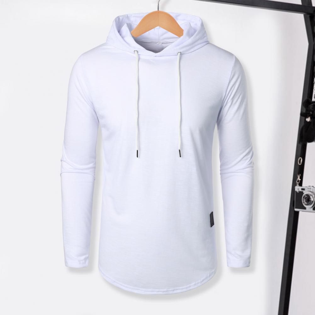 Herren Herbst Hoodie Langarm Kapuzen Kordelzug Einfarbig Mittellang Weich Lässig Einfacher Stil Warm Herren Top Sweatshirt Herbst Cl