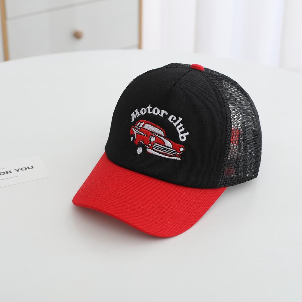 JYL TS DIY Excavator Kids Cap Mesh Summer Sun Hat Polyester