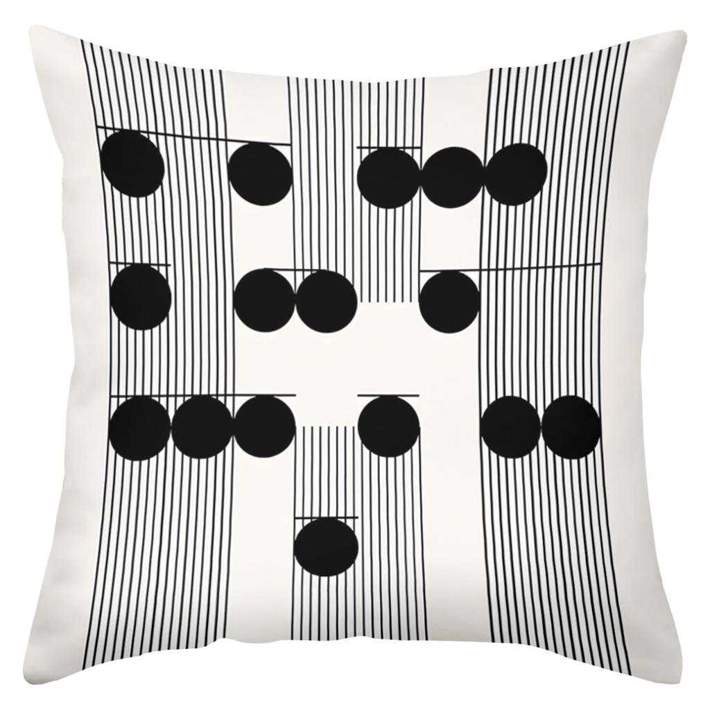 Modern Black White Patterned Decorative Throw Pillows Polyester pillowcase, sofa decorative cushion cov