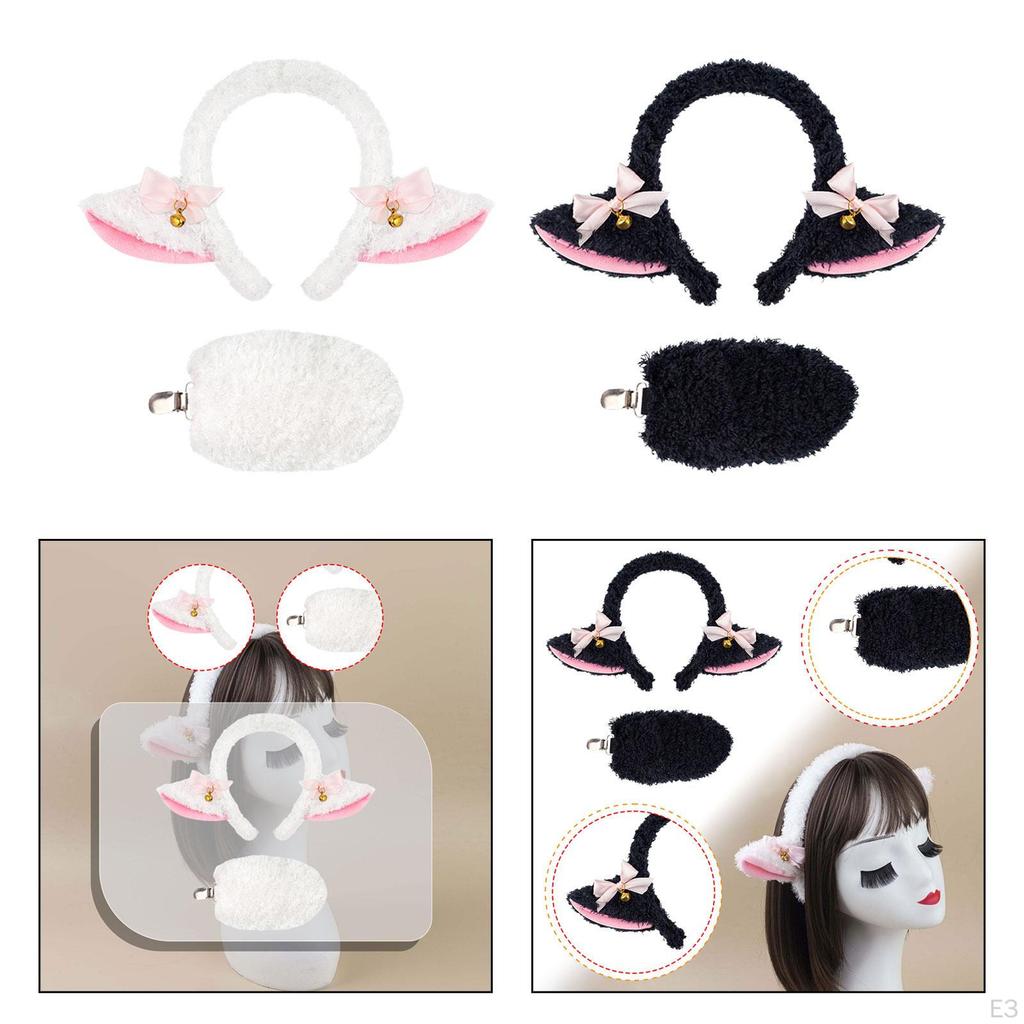 Lamb Ears and Tail Adults Kids Costume Accessories for Photo Props Performance