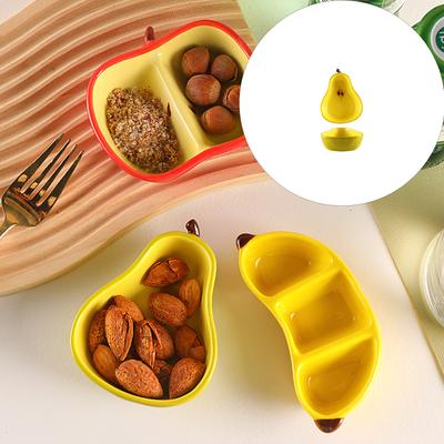 Portable Ceramic Fruit Shape Dipping Dish Sauce Plate Suitable for Outdoor Activity Such As Picnics and Barbecues
