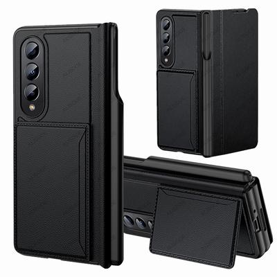 Case For Samsung Galaxy Z Fold 4 5g Case Pen Slot Leather Card Slot Holder Stand Flip Cover For Galaxy Z Fold4 Capa Fundas