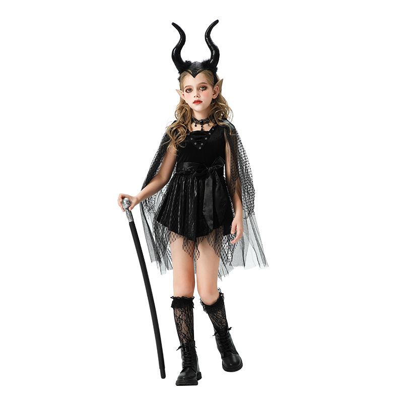 Halloween Children's Costume Witch Stage Show Costume Funny Dress Up Children's Costume Vampire Night Elf Dress