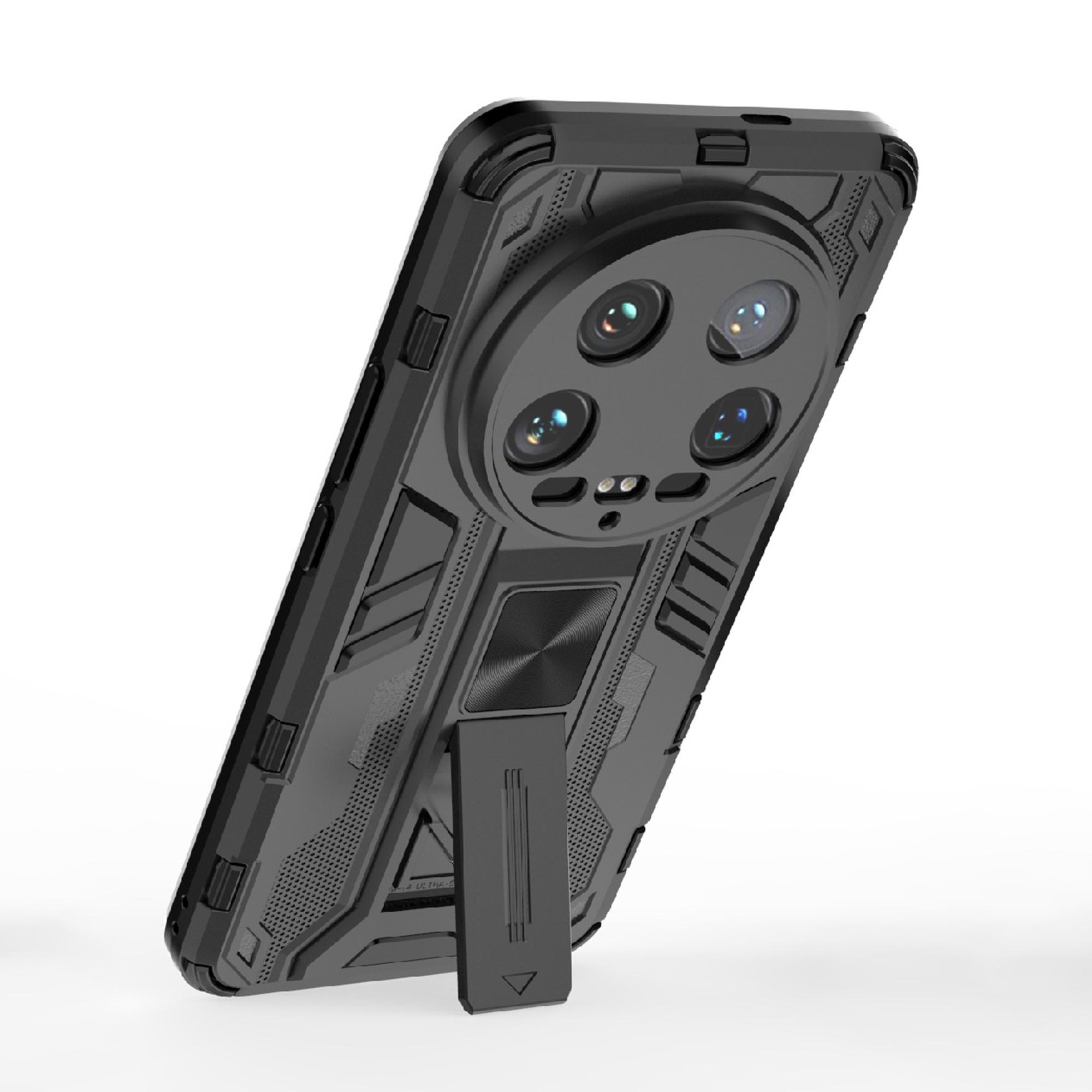 

For Xiaomi 14 Ultra Cell Phone Case PC+TPU Scratch-proof Shell with Kickstand Black