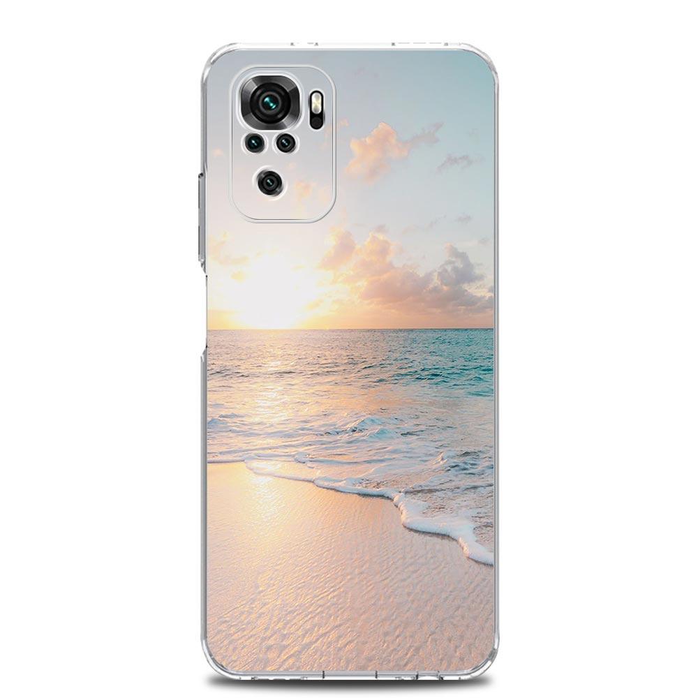 Sea blue Sky beach Clear Phone Case For Xiaomi Redmi Note 12 5G 9S 9 8 10 11 Pro+ 9T 8T 10C 9C 9A 7 Pro Soft Silicone Back Cover