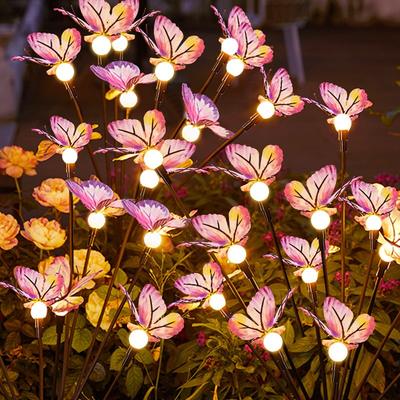 Solar Butterfly Light String, Ground Inserted Lawn LED Outdoor Waterproof Courtyard Decoration Garden Landscape Lights