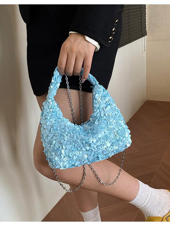 Women's Luxury Sequin Crossbody Handbag - Large Capacity, Elegant Design