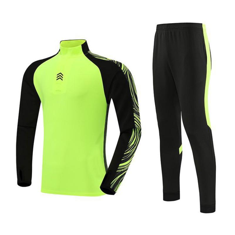 Long Sleeve Soccer Jersey Set With Half-Zip Jacket Unisex Sportswear Training Match Wear Youth Adult