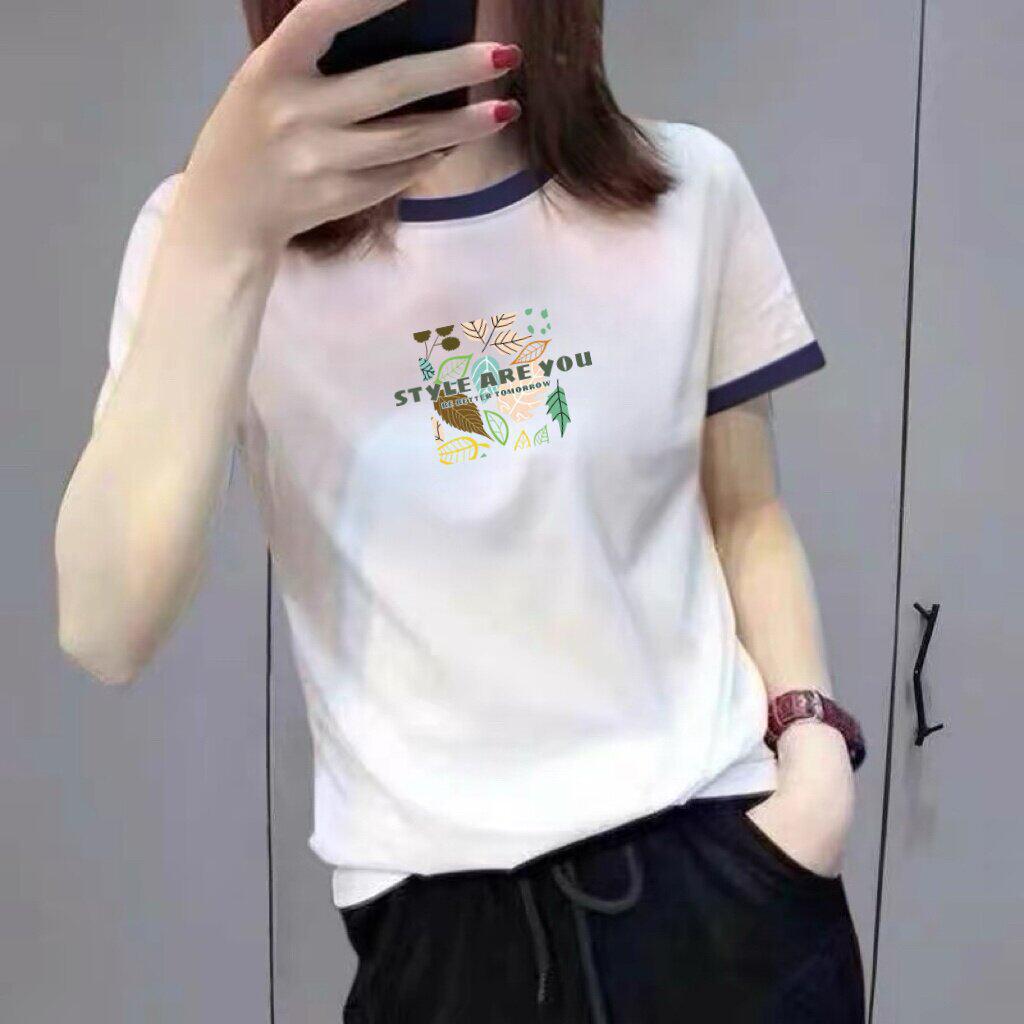 2026 Women's Color Block Letter Print Slimming Short Sleeve T-Shirt for Moms