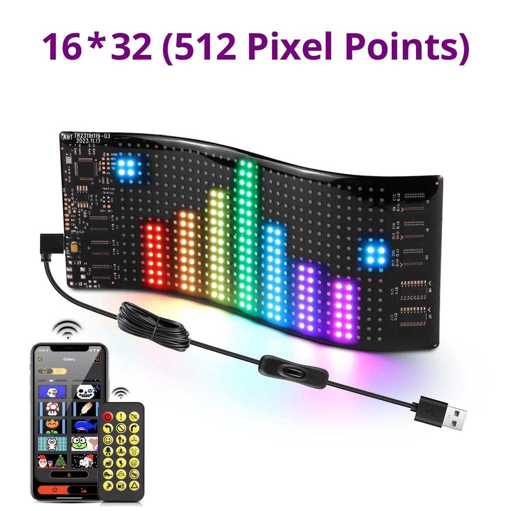 Flexible Programmable LED Screen Message Scrolling Sign Board Ultra-thin Soft Flexible Advertising Light for Vehicle Store Party