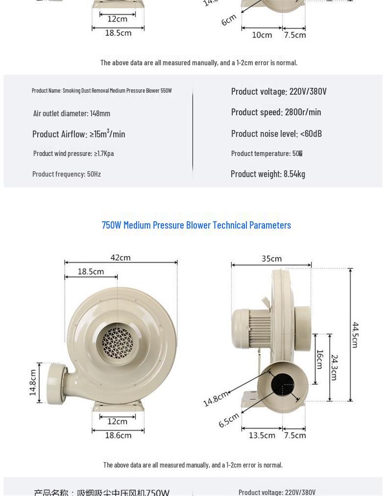 Taikang Medium-Pressure 220V/380V Blower for Woodworking & Laser Engraving Dust Collection
