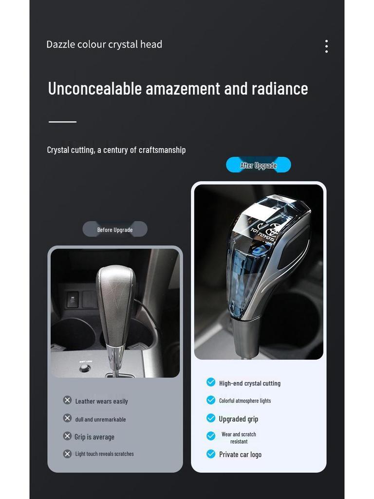 Crystal LED Gear Shift Knob for Toyota, Nissan, Volkswagen Automatic Cars