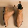 Designer Fashionable Winter Patent Leather Cowboy Chelsea Ankle Boots Men's Tops For Men Flats Everyday All Match Shoes