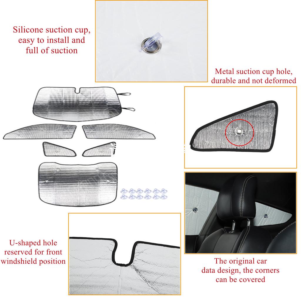 Copertura Parasole per Finestrino Auto per Ford Mustang 2015- 2022 Parasole Parabrezza Protezione UV Interno