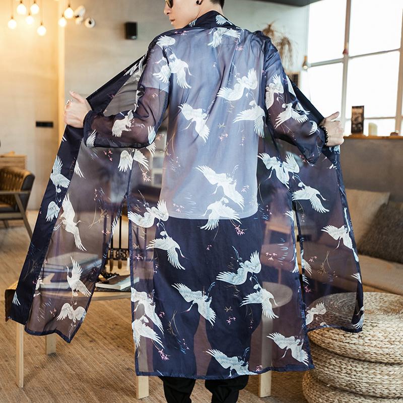 Herren japanische Kimono-Strickjacke, Herren-Samurai-Kostüm, Kleidung, Kimono-Jacke, Herren-Kimono-Shirt