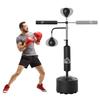 Boxovací pytel 4 v 1, volně stojící se 2 rychlostními míčky, 360° reflexní tyčí, nastavitelná výška 160-230 cm, černý