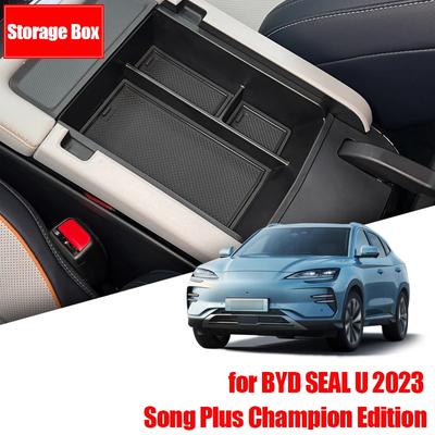 Armrest Storage Box Cup Holder Central Storage Box for BYD SEAL U Song Plus Champion Edition 2023 2024 Car Interior Accessories