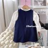 2023 Autumn Girls' Korean Style Vest and Shirt Two-Piece Dress Set TQ031
