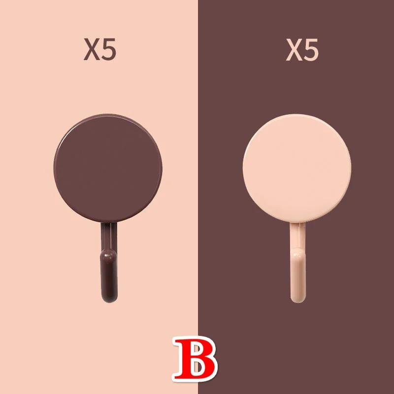 10Pcs Creative Macron Hook No Punching Storage Adhesive Hanging Behind Kitchen and Bathroom Doors Home Wall Mounted Key Hook