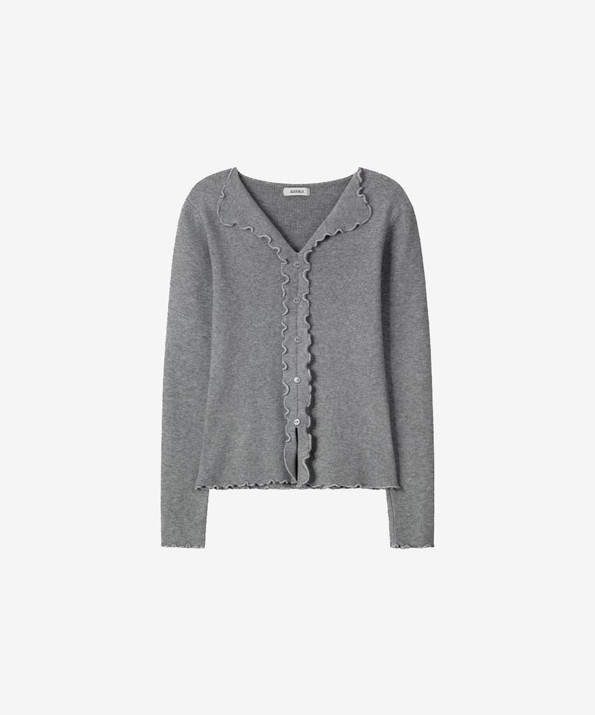 BASIKA Slim Ruffle Knit (Gray)