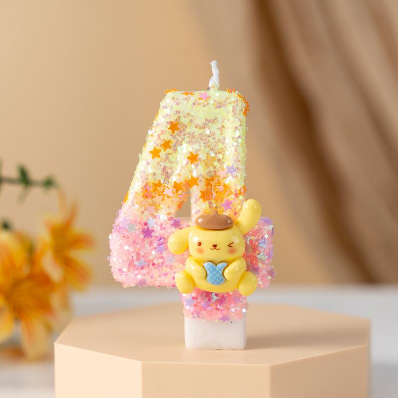 Kreative Bär Digitale Geburtstagskerze Party Szene Layout Requisiten Erstes Jahr Kuchen Dekoration