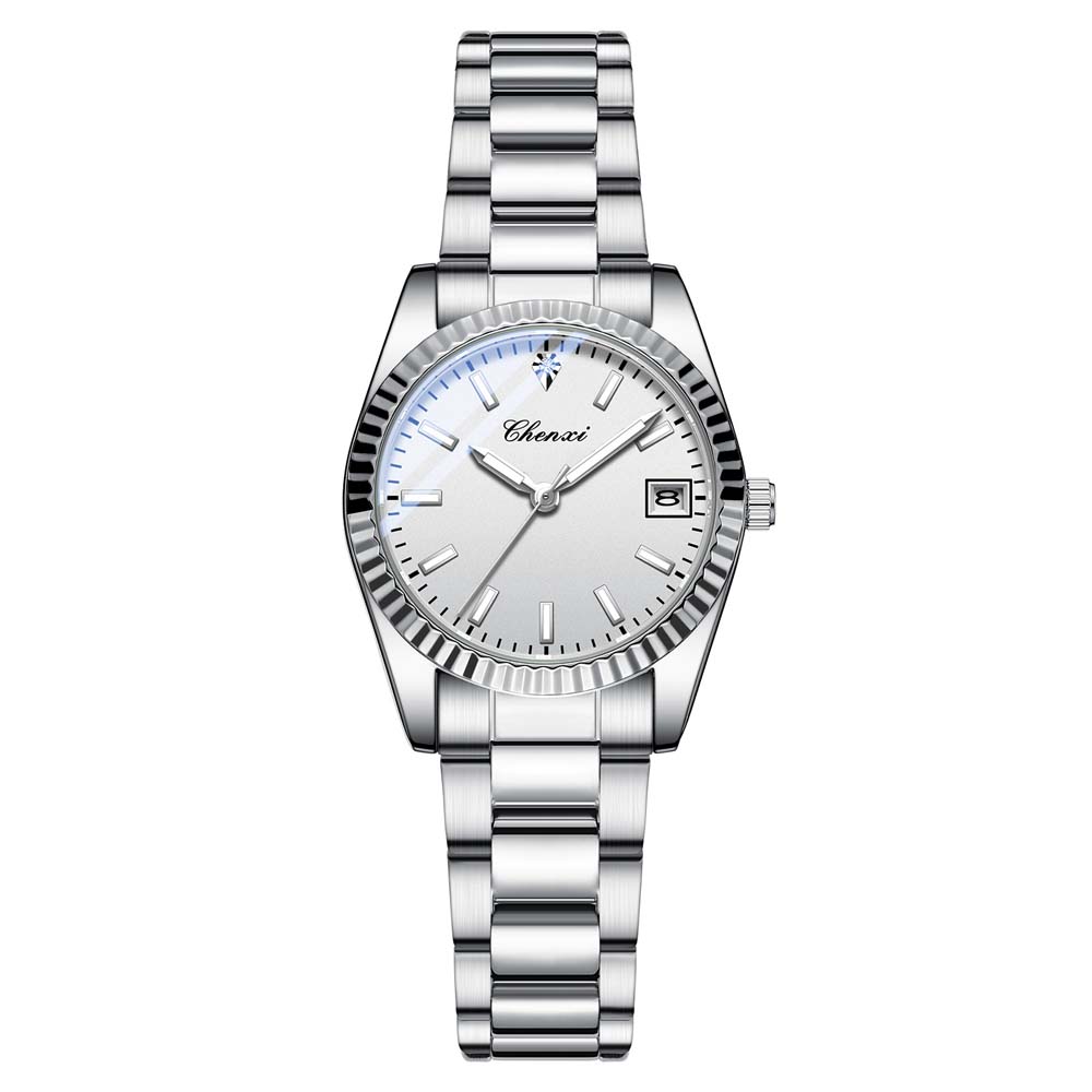 CHENXI Couple Watches Men's Quartz Watch with Date Stainless Steel Strap Water-Resistant Business Casual Style Ideal Couple Gift