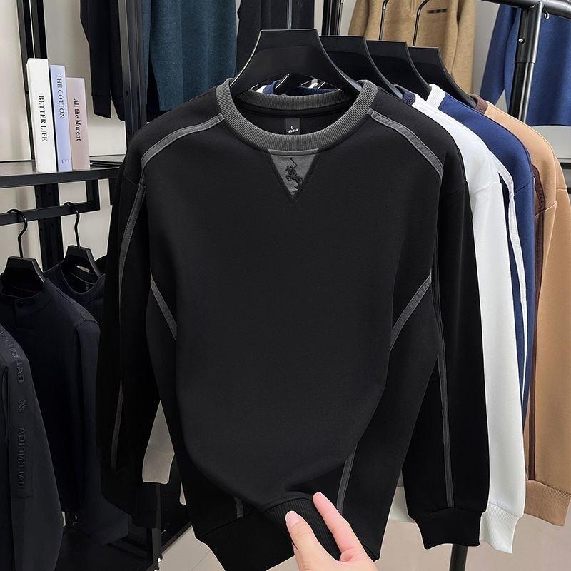 Trendy Color Block Long Sleeve Pullover: Casual & Versatile Sweatshirt for Teens & Men