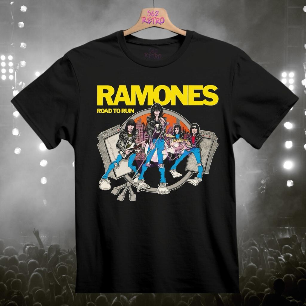Ramones Road to Ruin Black Unisex Punk Rock Band T-Shirt 80's 90's Punk Tees
