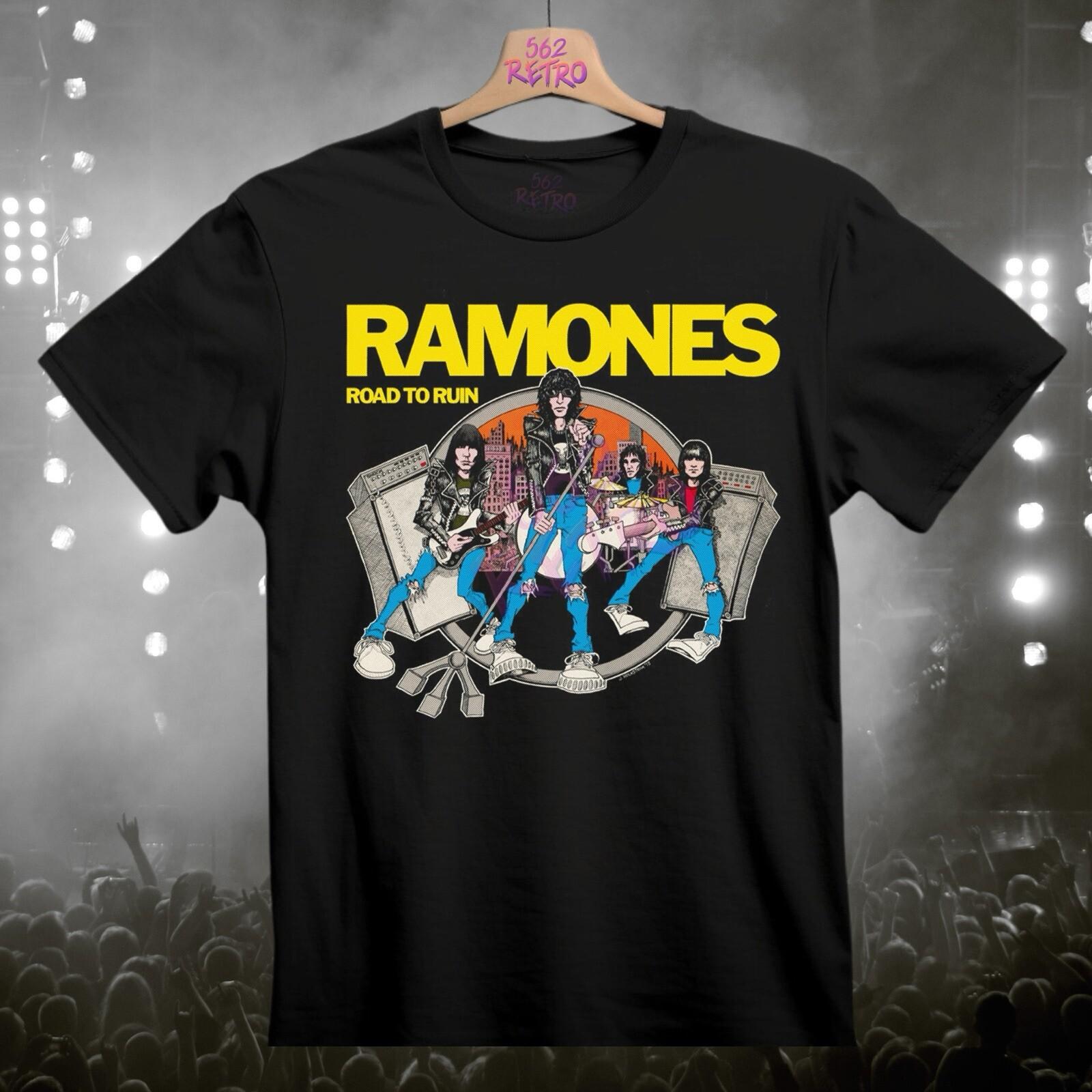 Ramones Road to Ruin Black Unisex Punk Rock Band T-Shirt 80 s 90 s Punk Tees M