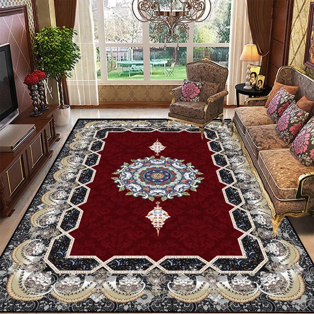 Retro Bohemian Persian Style Carpet for Living Room Comfortable Soft Non-slip Bedroom Rugs Classical Entrance Door Mat Washable