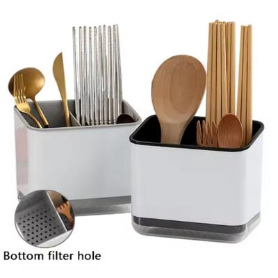 1pc Double Layer Detachable Chopsticks Cage Multifunctional Spoon Fork Storage Holder Cutlery Organizer Kitchen Accessories