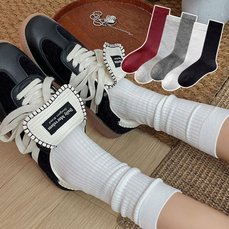 

Duke Loose Fit Long Neck Bone Knit Daily Socks R275 black