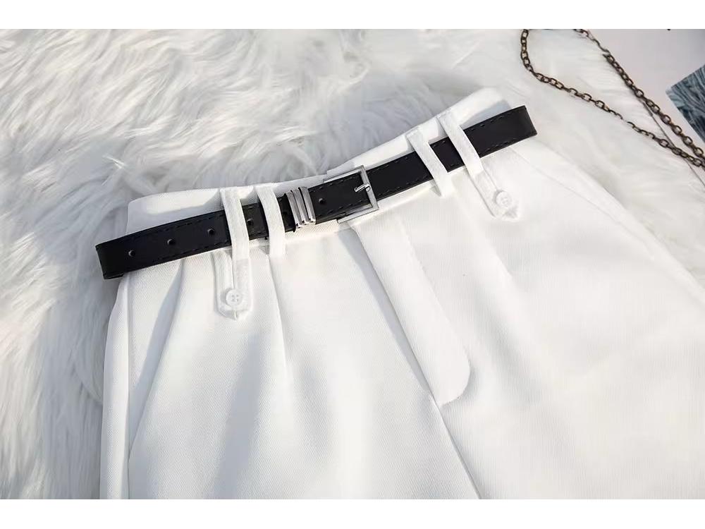 Women's Summer Grey High-Waisted A-Line Shorts 2025 - Loose Wide-Leg Casual Trousers