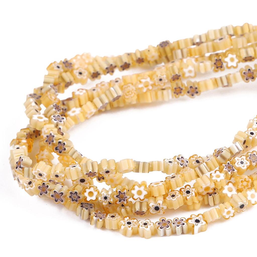 45-Piece Millefiori Glass Flower Beads for Handmade DIY Necklace, Bracelet, and Earring Jewelry