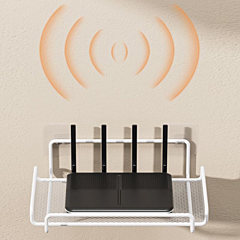 1PC Metal Small Items In Living Room Black White Bedroom Router Shelf For TV Top Boxes 2 Colors