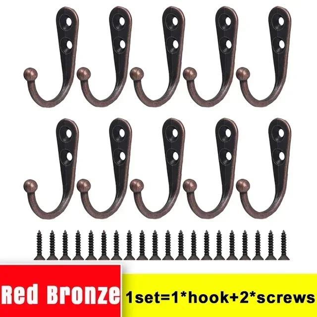 1/40ks Víceúčelové háčky se šrouby Slitina zinku Nástěnné Držák na klíče Oblečení Klobouk Hrnek Ručník Kuchyň Koupelna Úložný prostor