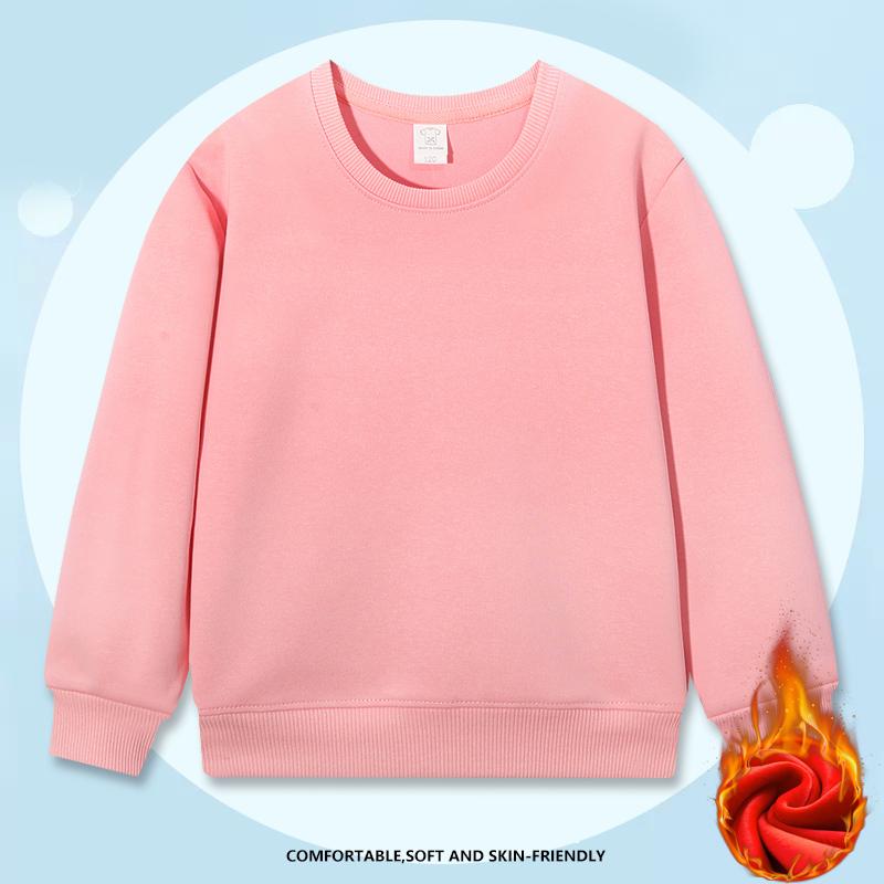 Heavy Weight Cotton Plus Velvet Hooded Sweater KID Thickened Tight Polar Fleece Pullover Hoodie Children Sweats KIDYINHR