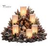 Atmospheric Lighting for Home Christmas Lighted Centerpiece, Ornament with Warm Glow, USB Red Seasonal Powered Plastic Crafts Holiday Tabletop