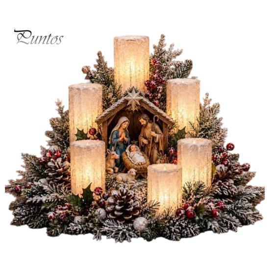 Atmospheric Lighting for Home Christmas Lighted Centerpiece, Ornament with Warm Glow, USB Red Seasonal Powered Plastic Crafts Holiday Tabletop