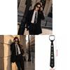 Gothic Punk Ladies Tie With Clover Decor For Cosplay And Photoshoots