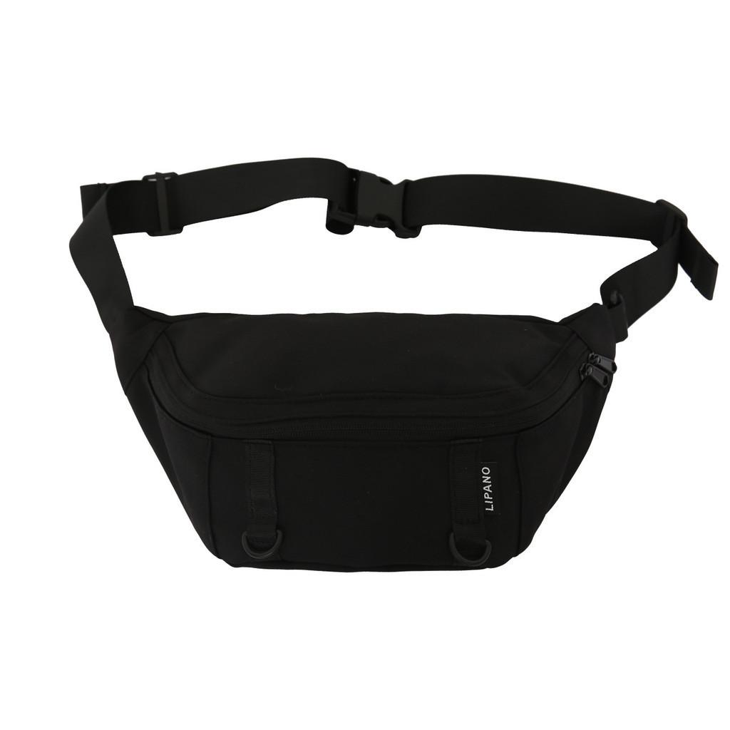 Модная уличная нейлоновая нагрудная сумка Водонепроницаемая Легкая Износостойкая Расширяемая Черная чёрный