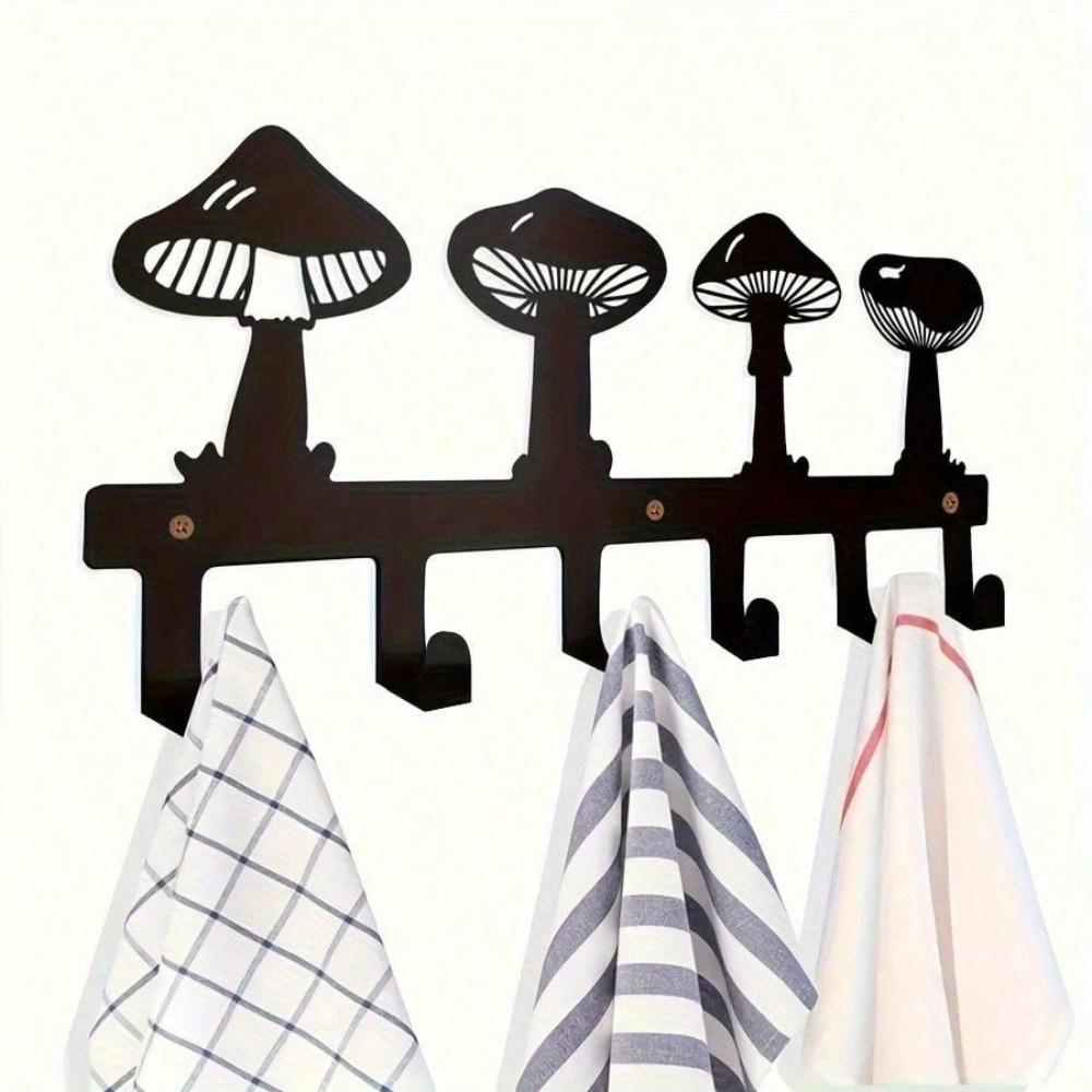 Mushroom Shaped Wall Hook for Bags and Keys Modern Home Decor Metal Artwork Rustic Room Decor