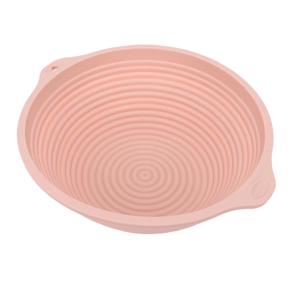 Silicone Bread Proofing Basket Built In Reinforced Steel Rim Ring Round Dough Proofing Bowl Container with Handles
