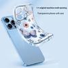 Japanese and Korean ins wind blue butterfly is suitable for Apple 16pm mobile phone case 17 anti-drop transparent iphone15pro girls