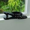 [Spot] Original design niche retro handmade minimalist bow polka dot special-shaped high-heeled sandals women