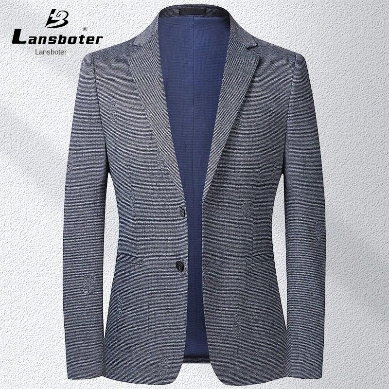 

Lansboter жаккардовый костюм весна и осень мужской повседневный костюм корейский тонкий костюм мужской костюм пальто