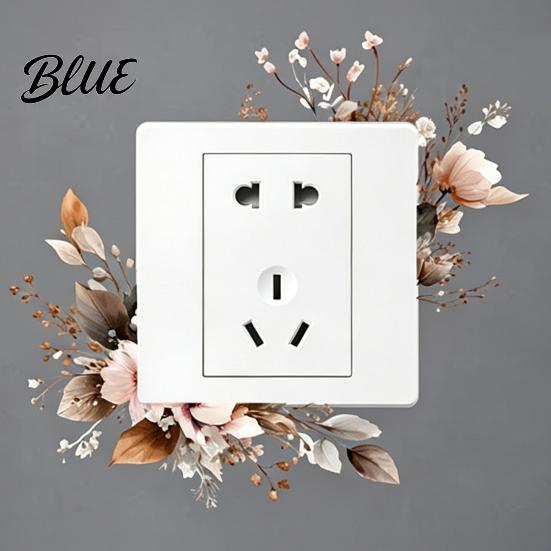 Renters Friendly Wall Sticker 4 Pcs Plants Flower Switch Stickers Leaves Floral Light
