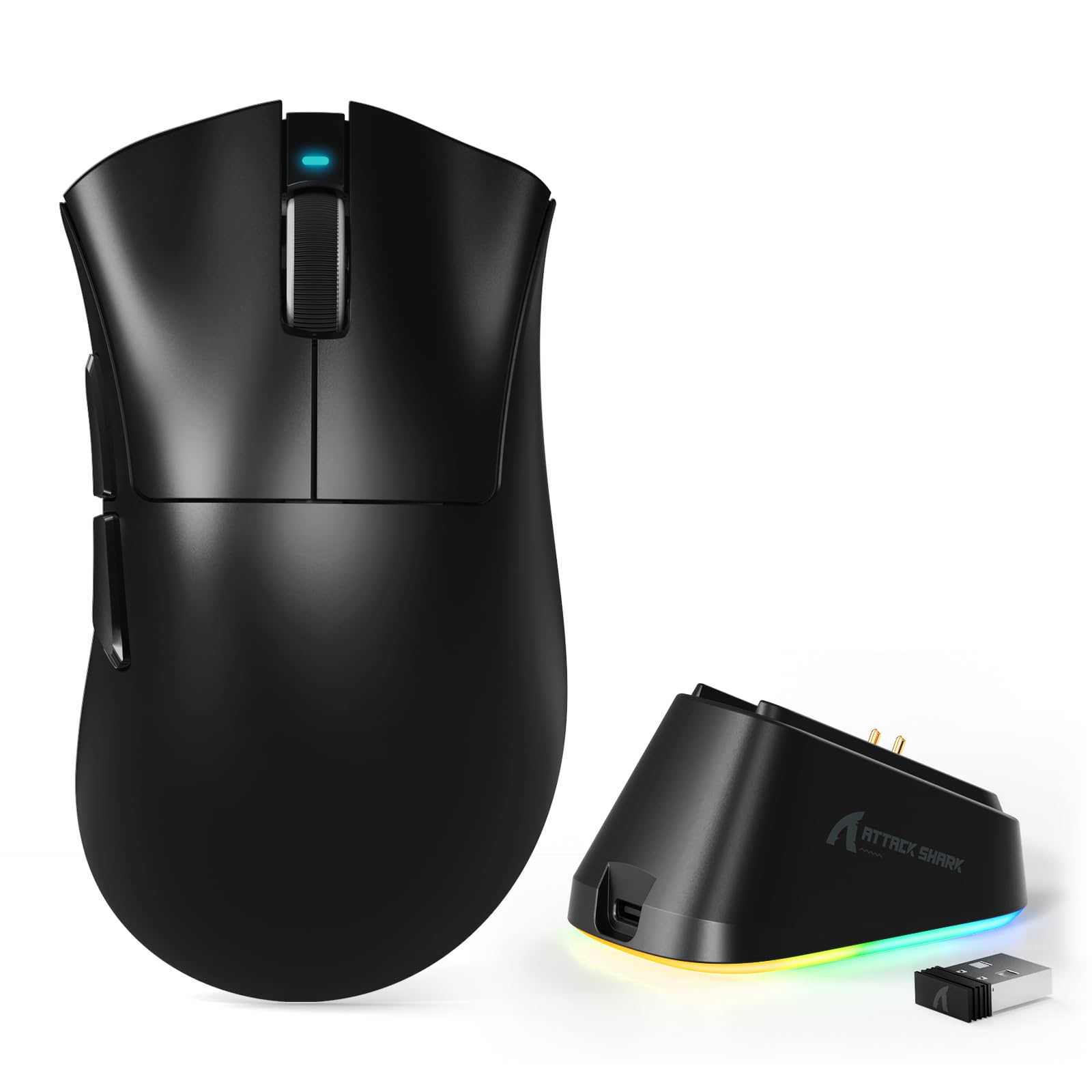 

ATTACK SHARK V3PRO Wireless Gaming Mouse with RGB Charging BK52820 PAW3311 100 Million Switch High High Low Up to Ergonomic Technical Standards чорний
