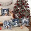 Christmas Decoration Pillowcase Santa Claus Snowman Tree Pattern Is Suitable for Home Room Sofa Cushion Cover Friend Gift
