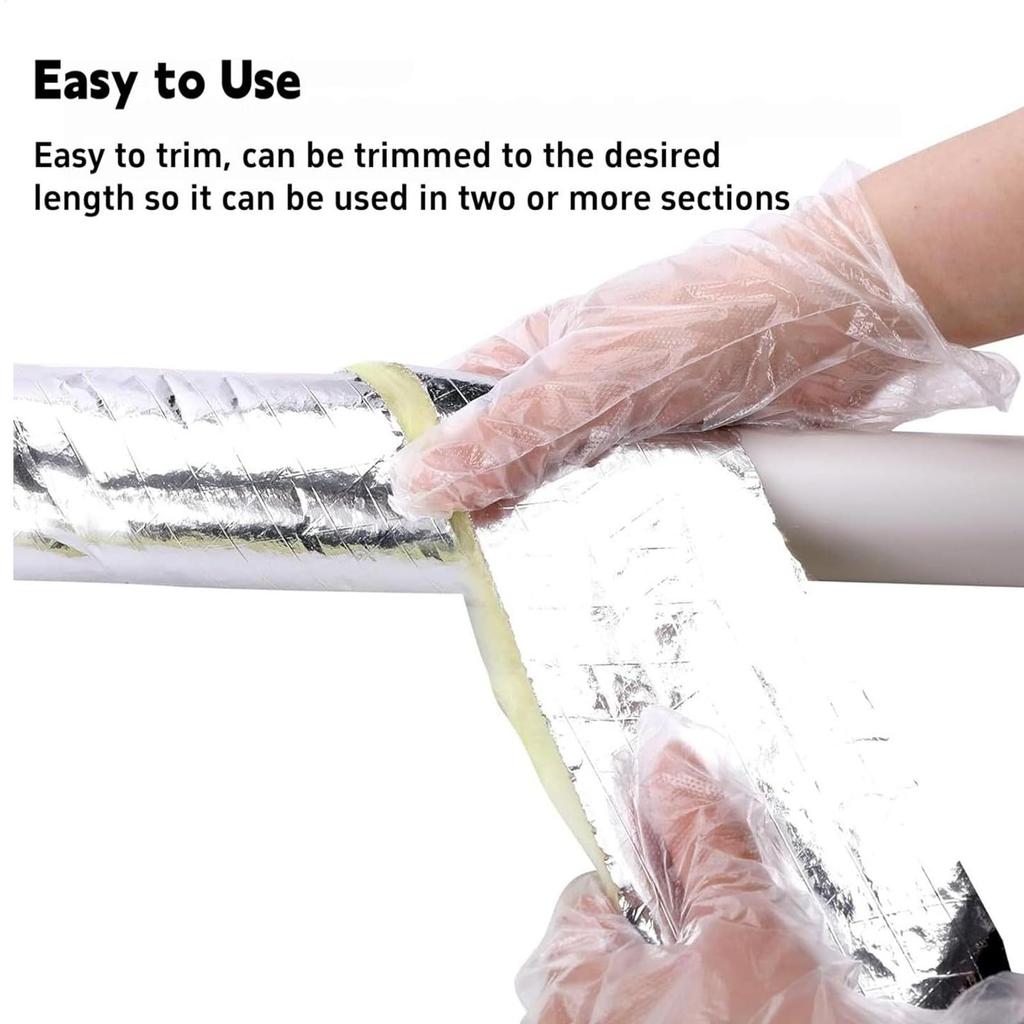 Foiled Fiberglass Pipe Insulation Wrap Tape Fireproof Self Adhesive Protection Insulation Roll Self-adhesive Pipes Tapes Sleeve